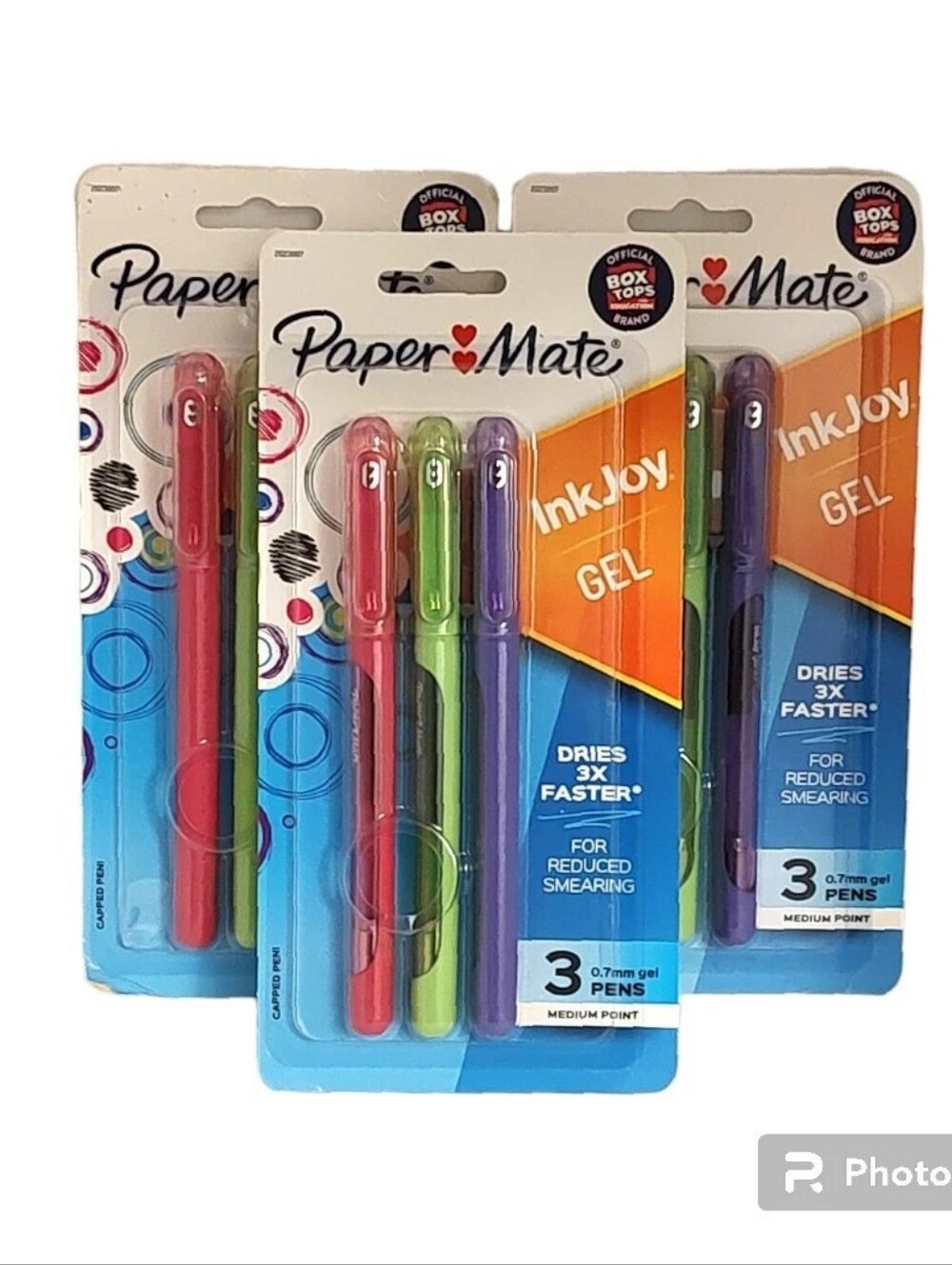 3 Packs Paper Mate Ink Joy Gel Pens Pink Green Purple .7mm Medium Point 9 Total